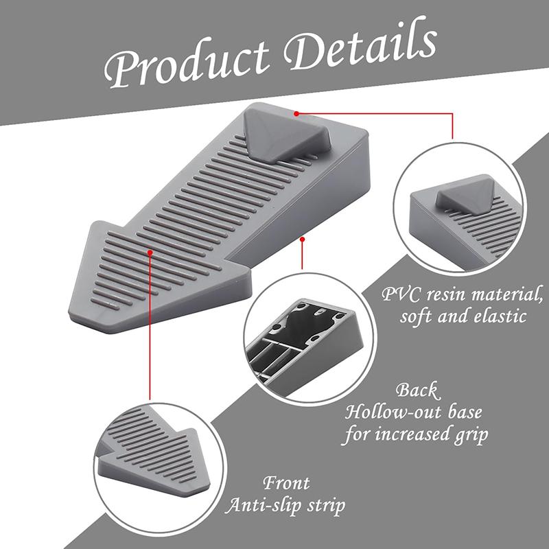 4Pcs Door Stop Set Non-Slip Door Wedge Durable Door Buffers Reusable Shock Absorbent Door Stop Stoppers Door Rear Retainer Kit
