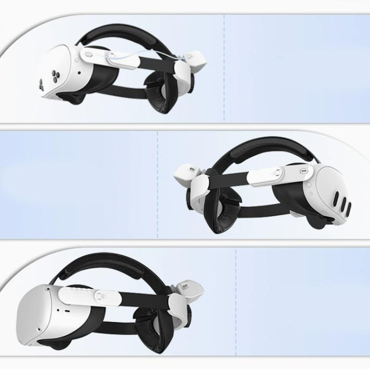 6000mAh VR-Brillen Kopfband Verstellbarer Kopfriemen für Meta Quest2/Quest3/Quest3S Schwamm Kopfbedeckung Wiederaufladbare Batterien