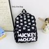 Mickey Mouse Letter Print Kids Cartoon Canvas Backpack For Preschool And Daily Use