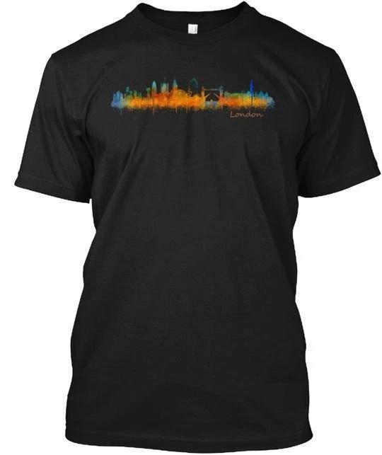 

London Uk City Cityscape Watercolor Art V02 TTshirt Made in USA Size S to 5XL 2XL