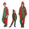 Різдвяний костюм ельфа для сім'ї, дорослих, дітей, наряд ельфа, червоно-зелений колор-блок, шапка ельфа, топ, штани та пояс, святкове вбрання для святкової вечірки для тата, мами, дітей