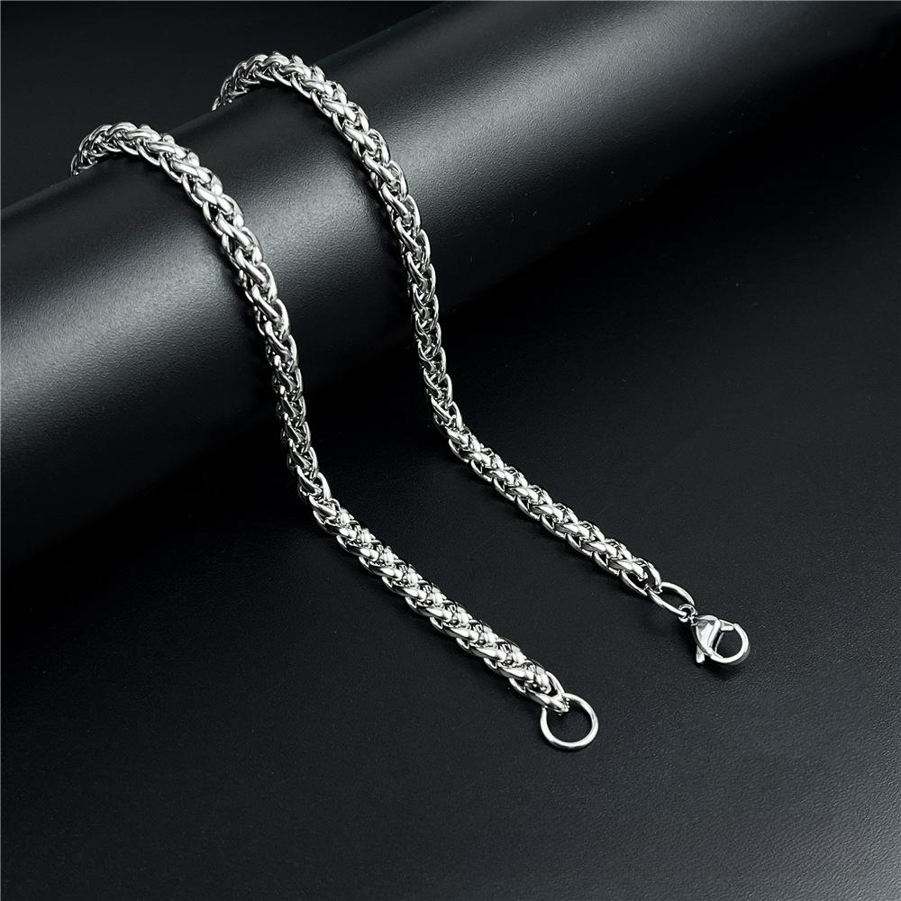 

Унисекс-колье из титановой стали с кубинской цепочкой — стиль хип-хоп, дизайн в виде змеиной кости, универсальная цепочка на ключицу