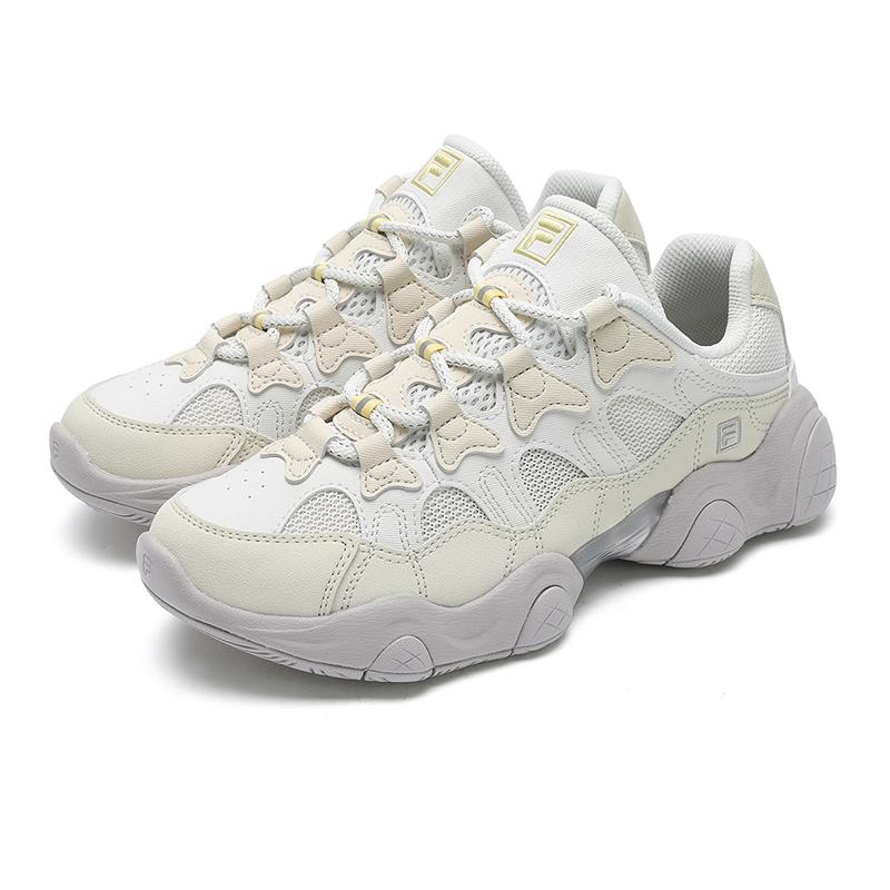 New FILA Abrasion Resistant, Breathable, Lightweight Low Top Casual Shoes Women's Cloud White F12W532150FBC
