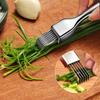 Stainless Steel Kitchen Knife for Chopped Green Onion with Curved Handle Design Food Speedy Chopper Silk the Knife