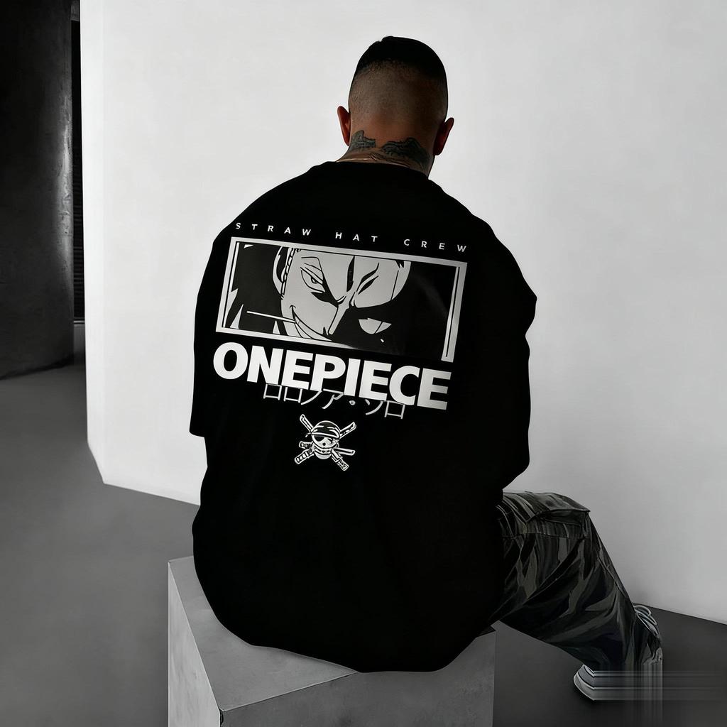 Unisex Zoro Grafik T-Shirt Herren Damen Sommer Neu Kurzarm Tee Streetwear Oversized Lässige Oberteile Y2k Kleidung