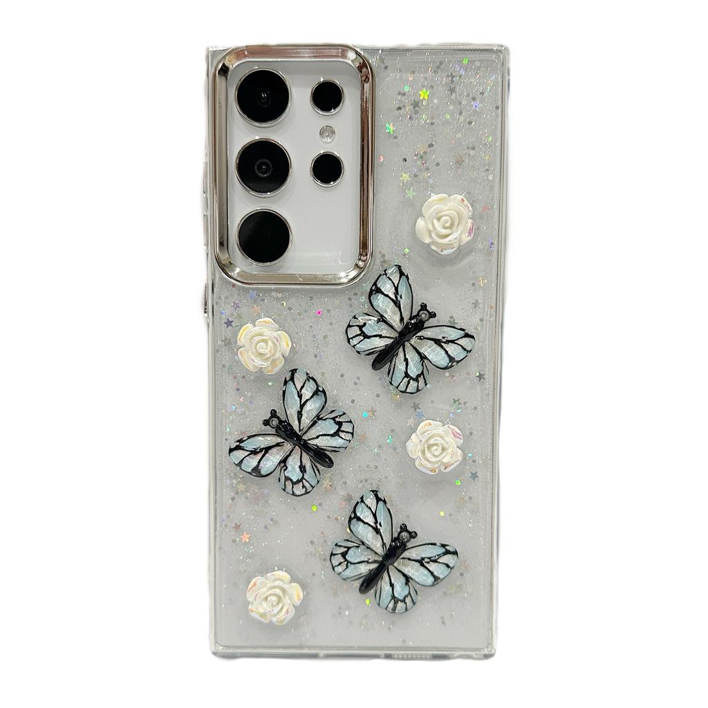 A16 Epoxy Three-color Butterfly Mobile Phone Case for Samsung S25EDGE Epoxy S24FE Trendy A35/A25 Case