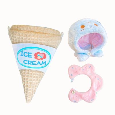 G gatillo Disfraz de peluche con forma de helado [cono] para ropa de peluche de 10 cm ropa de muñeca de algodón disfraz de peluche azul claro azul