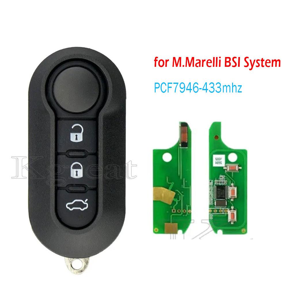 

Kgreat Remote Car Key 3BT for Fiat 500 500L Punto Florino Doblo Qubo Punto Evo Grande Punto 433MHz Marelli / Delphi BSI System For Fiat M.Marelli