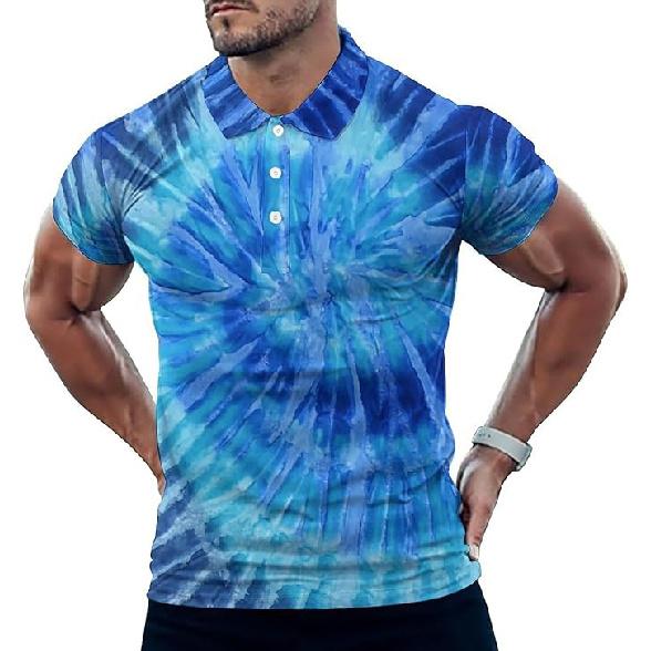 Fashionable Men's Short-Sleeve Buttoned Polo Shirt Summer Casual T-Shirt