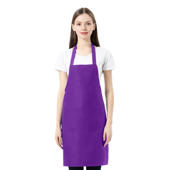 Kitchen Apron Wrinkle Resistant Adjustable Straps Back Lace Apron with Large Front Pocket Cooking BBQ Waiter Chef Aprons for Home Restaurant Cafe Use
