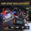 BUVAYE Portable Car Jump Starter With 150PSI Vacuum Extraction Air Compressor, 12V 6000A Car Battery Jump Starter Battery Pack