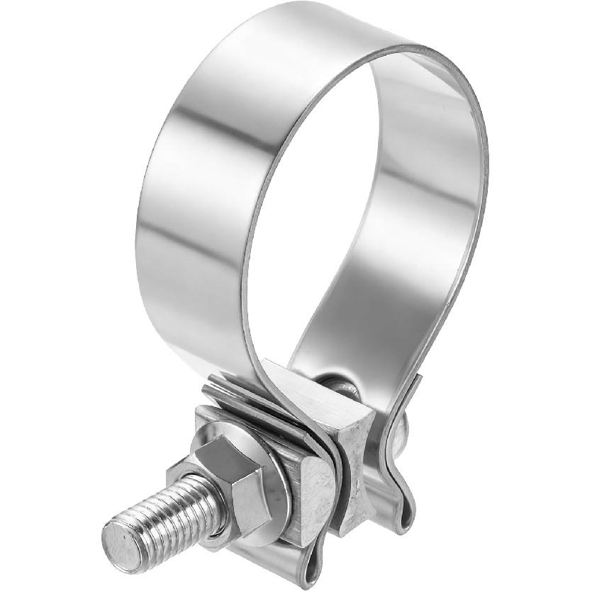 HARFINGTON 410 Stainless Steel Exhaust Clamp 2.48" Butt Joint Narrow Band Muffler Seal Exhaust Narrow Lap Butt Clamps for Pipes Muffler Converters