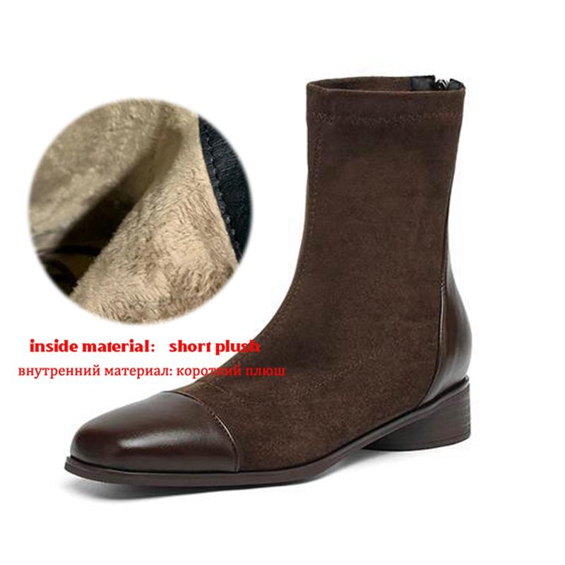 

Krazing Pot Флок Зимние Квадратный Носок Современный Размер 33 Ботинки Размер 43 Средний Каблук Молния Женские Ботильоны 43