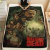 1PC The Walking Dead Print Flannel Blanket, High Quality Comfortable for All Seasons, Home Decor, Warmth and Comfort, Perfect for Christmas Gifts