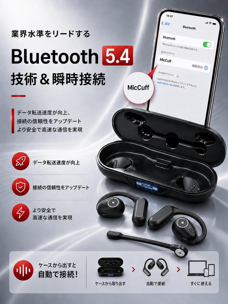 Bluetooth Headset Masterpiece with Detachable Open MicCuff A2 Earphone for OWS Ear Ear Bluetooth ENC Noise Open Ear Mute IPX for Driving and Online