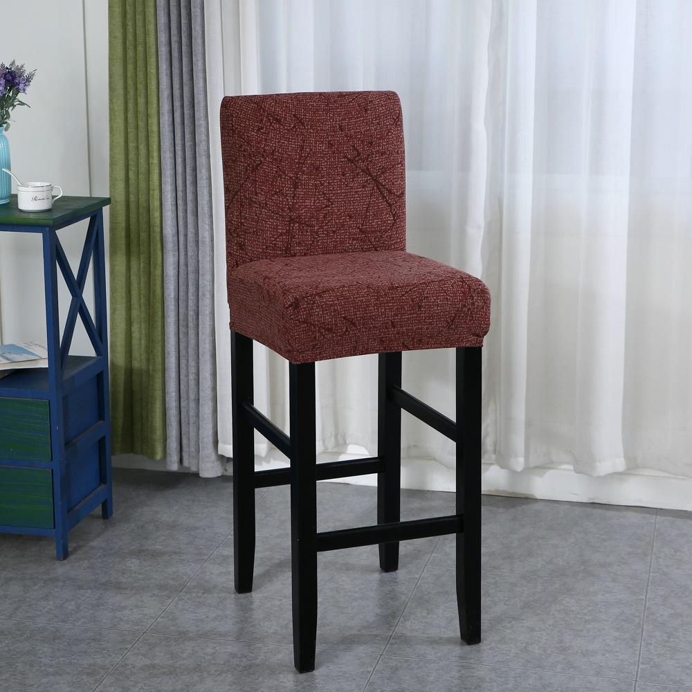Elastic Bar Stool Chair Cover Home Dining Room Bar Seat Cover Geometric Style Restaurant Hotel Decor Washable Easy Cover 1pc