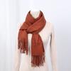 Big Red Scarf Korean Style Women's Winter Imitation Cashmere Thickened All Match Warm Shawl Solid Color Dual Use