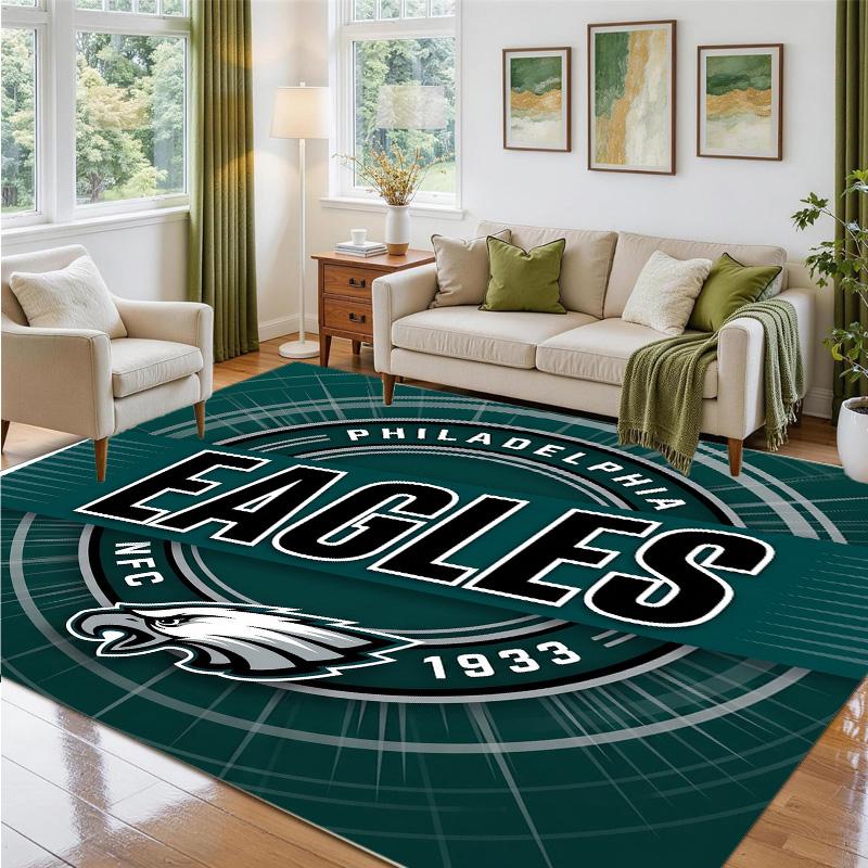 Philadelphia Eagles Design Crystal Velvet Rug Soft Decorative Mat for Bedroom Entrance