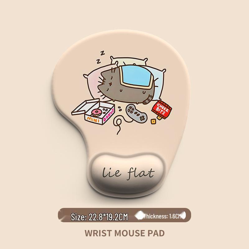 Cartoon Animal Silicone Mouse Pad with Wrist Support - Customizable and Dirt-Resistant.