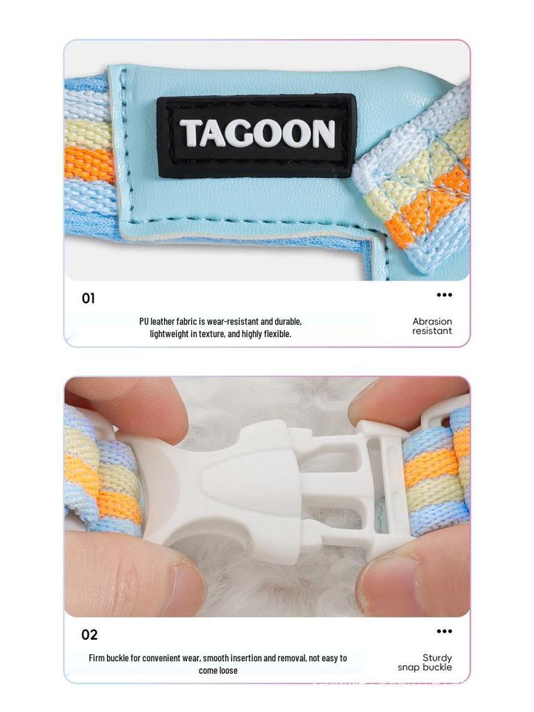 Breathable Color Block Harness & Leash for Small/Medium Dogs - Teddy, Shiba Inu