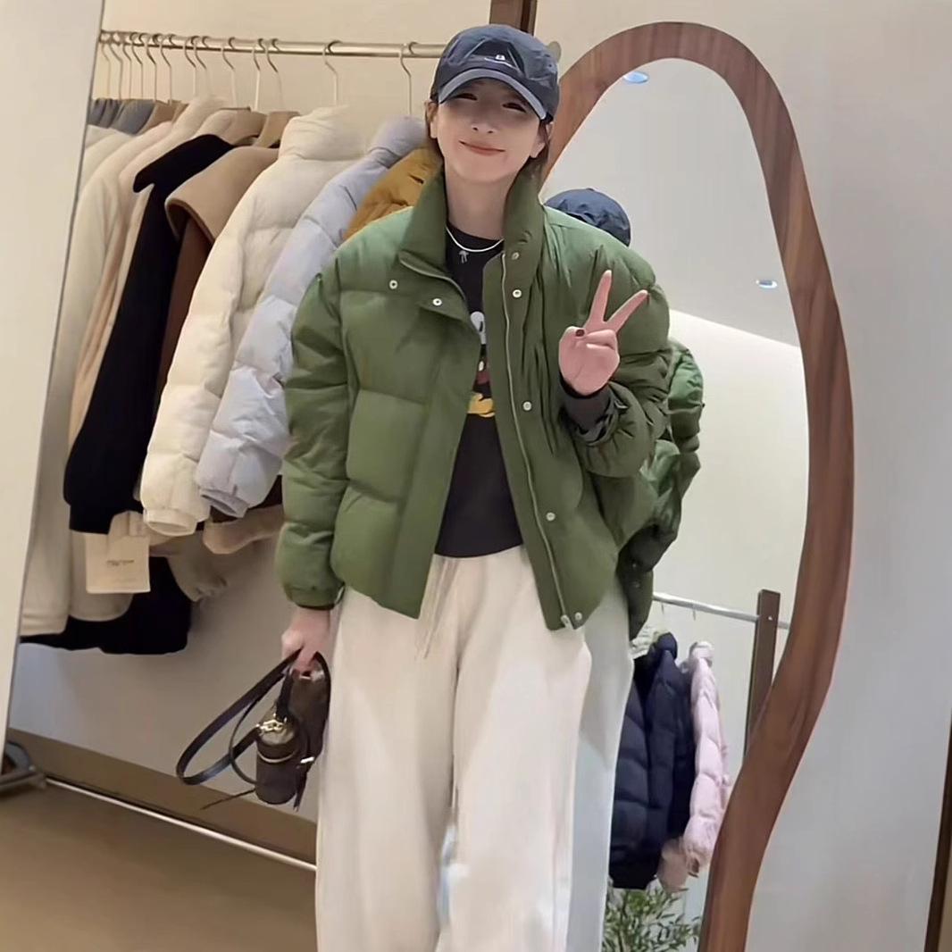 

Women s 2024 Winter Fashionable Stand-up Collar Down Cotton Jacket - Loose, Petite, Versatile, and Warm Coat. S світло-фіолетового кольору