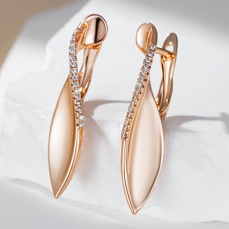 Trend Rosegoldfarben Glänzende Tropfenohrringe Für Damen Mode Kreativ Natürlicher Zirkon Einzigartig Romantisch Alltagsschmuck