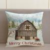 Flax Merry Christmas Pillow Cover Luxury Xmas Throw Pillow Case Christmas Cushion Cover  Bed