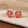 Fashion Jewelry Red Stud Earrings Happy New Year Gift Chinese Style Earrings Red Rhinestone Drop Earrings