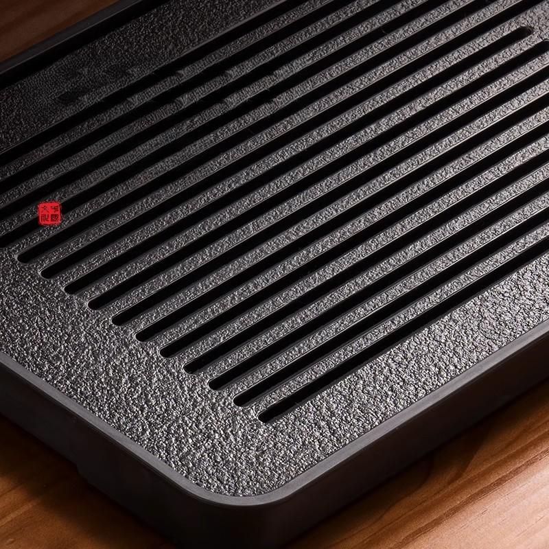 Artificial Stone Tea Tray Chinese Hollow Stripes Design Water Storage Trays Home Living Room Small Kung Fu Dry Tea Tray