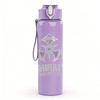 1PC Dominator geometric tower print 750ml colorful plastic sports water bottle leakproof pop up lid with straw for outdoor work home use