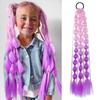 20" Colored Hair Extensions Lightweight with Hair Tie Kids Bubble Ponytail Extension Fashion Women Handmade Braided