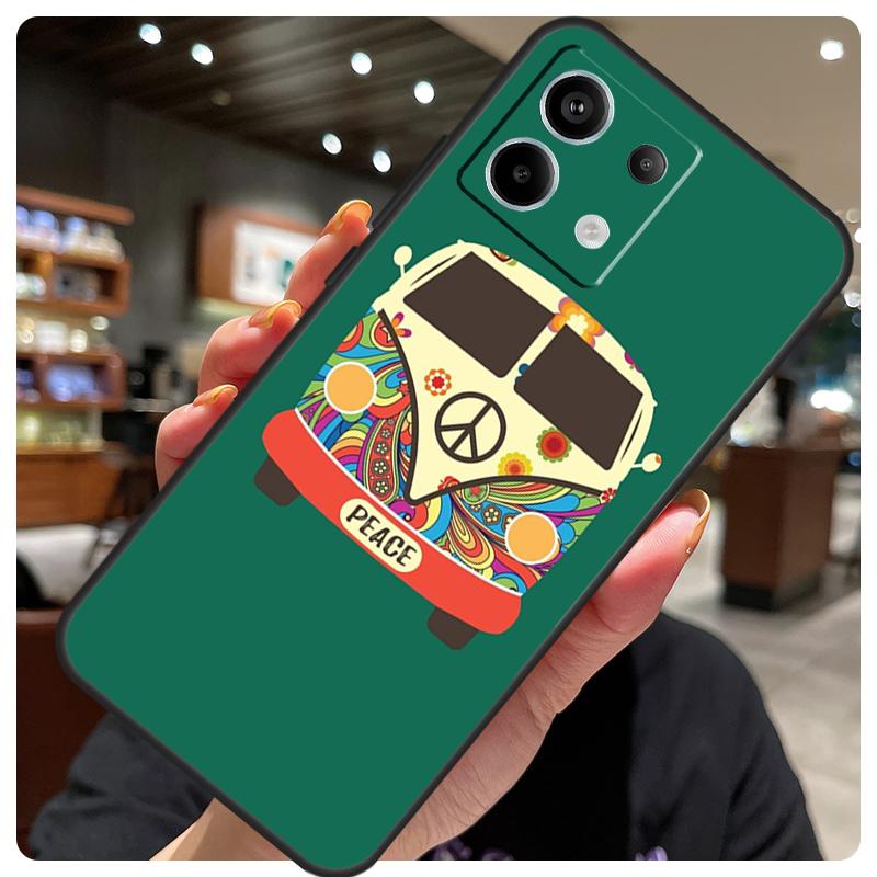 Hippy Peace Bus Cat Case For Xiaomi Redmi Note 14 10 13 12 11 15 Pro Plus Cover For Redmi 15 15C 12C 13C 14C 10C