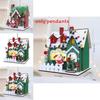 Christmas Wooden House Decor With Snowy Scene For Holiday Home Display