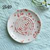 Small Ceramic Grater Bowl, Manual Ginger Garlic Mincer with Ink Splash Pattern, Multi-use Dish Pepper Grinding Plate for Wasabi Daikon, Dishwasher