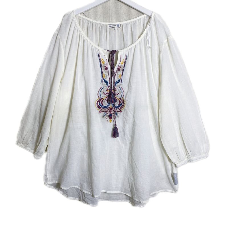 Export Exported To Spain Original Order Leftover Stock Spun Yarn Cotton Cropped Sleeves Shirt Women's Round Neck Embroider Light and Cool Summer