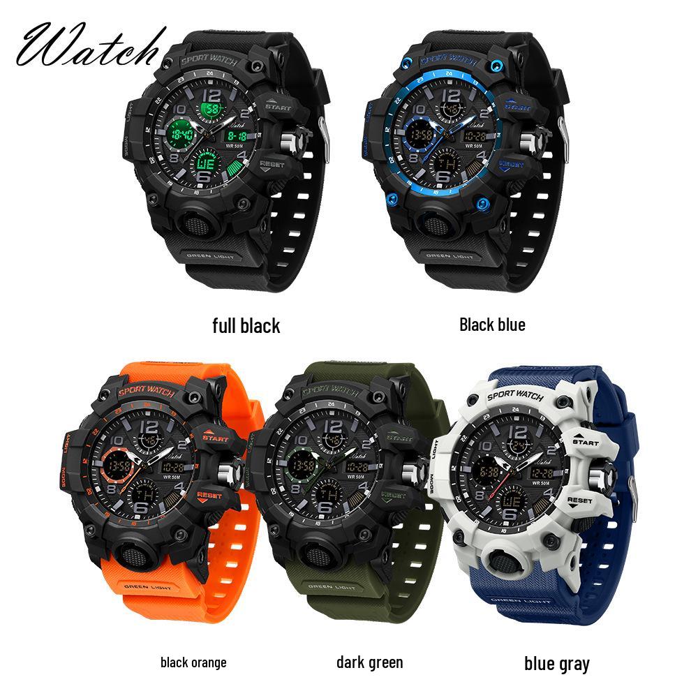 Men's Multi-Functional Waterproof Dual Display Outdoor Sports Watch for Mountaineering and Running