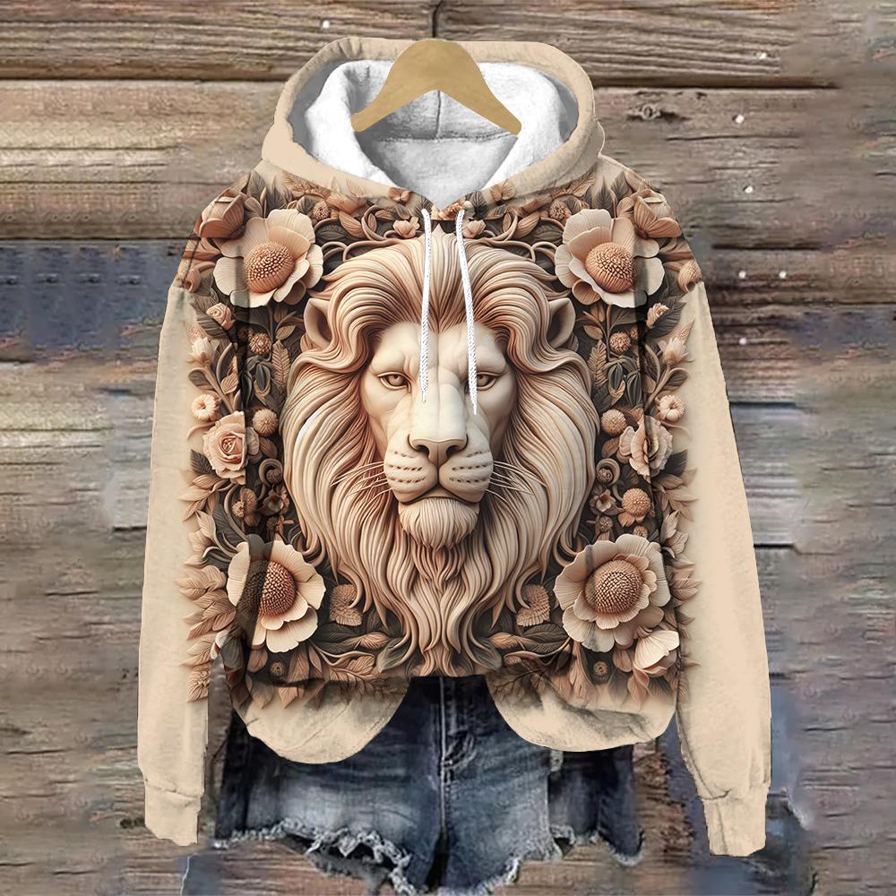 Скульптура лошади Дизайнерская женская толстовка без карманов Осень/Зима Модная уличная — фото 5