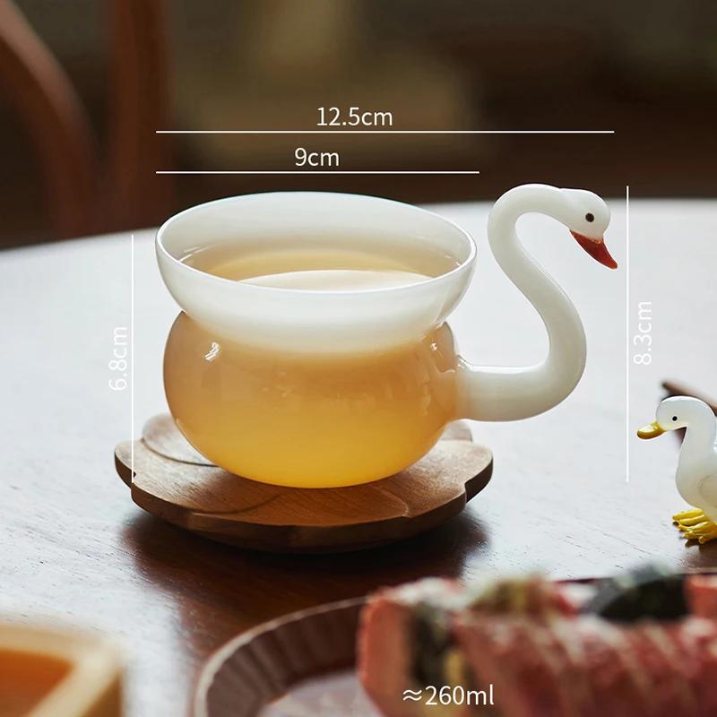 

Модные креативные стеклянные кофейные чашки, бытовые чашки для завтрака, молочные чашки, легкие, роскошные и изысканные чайные сервизы Kungfu, уникальная чайная утварь