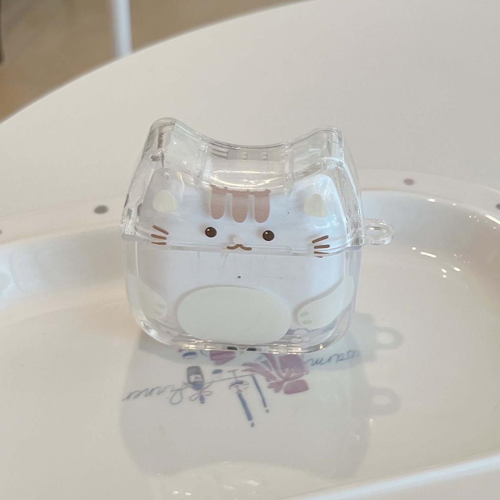 Cartoon cat shockproof crystal earphone case wireless bluetooth charging box for apple airpods 4 1 pro 2nd 3 2 headset cover