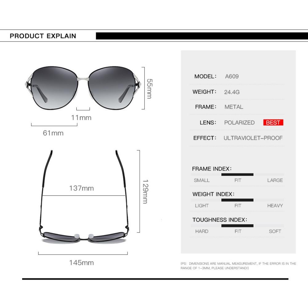 aoron Polarized Women's Sunglasses Trend Two-color Gradual Change Sunglasses Large Frame Diamond Glasses