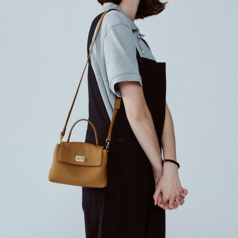 Vintage Crossbody Phone Bag Genuine Leather One-shoulder Women's Cowhide Tote Mini Bag