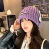 Korean Style All match Knitted Hat Warm Ear Protection Pullover Hat for Women Autumn and Winter Personalized Cold Hat Thickened Plush Hat Small Face