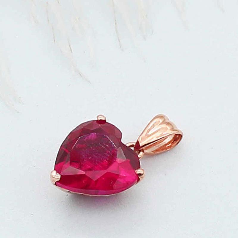 Pingente Exquisito Roxo Dourado 585 Vermelho Rosa Amor Versão Coreana Coração Banhado a Ouro Rosa Coração de Pêssego Colar Corrente para Clavícula