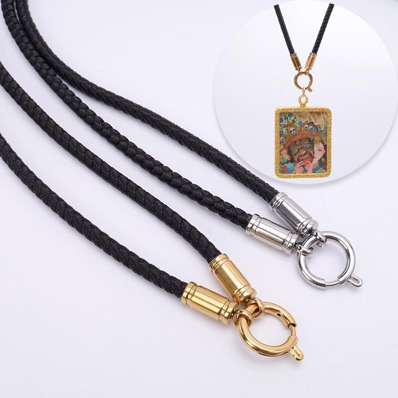 Tibetan Buddha Amulet Necklace with Thangka Pendant & Titanium Steel Quick-Release Buckle