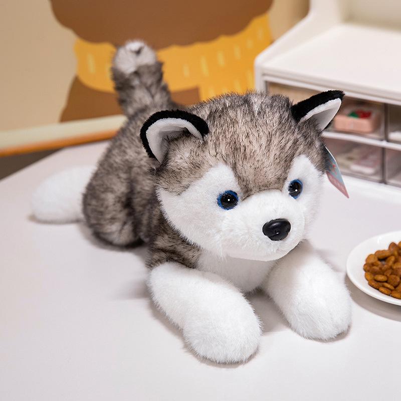 Cartoon Husky Plush Toy - Small Dog Comfort Doll for Children's Birthday Gift