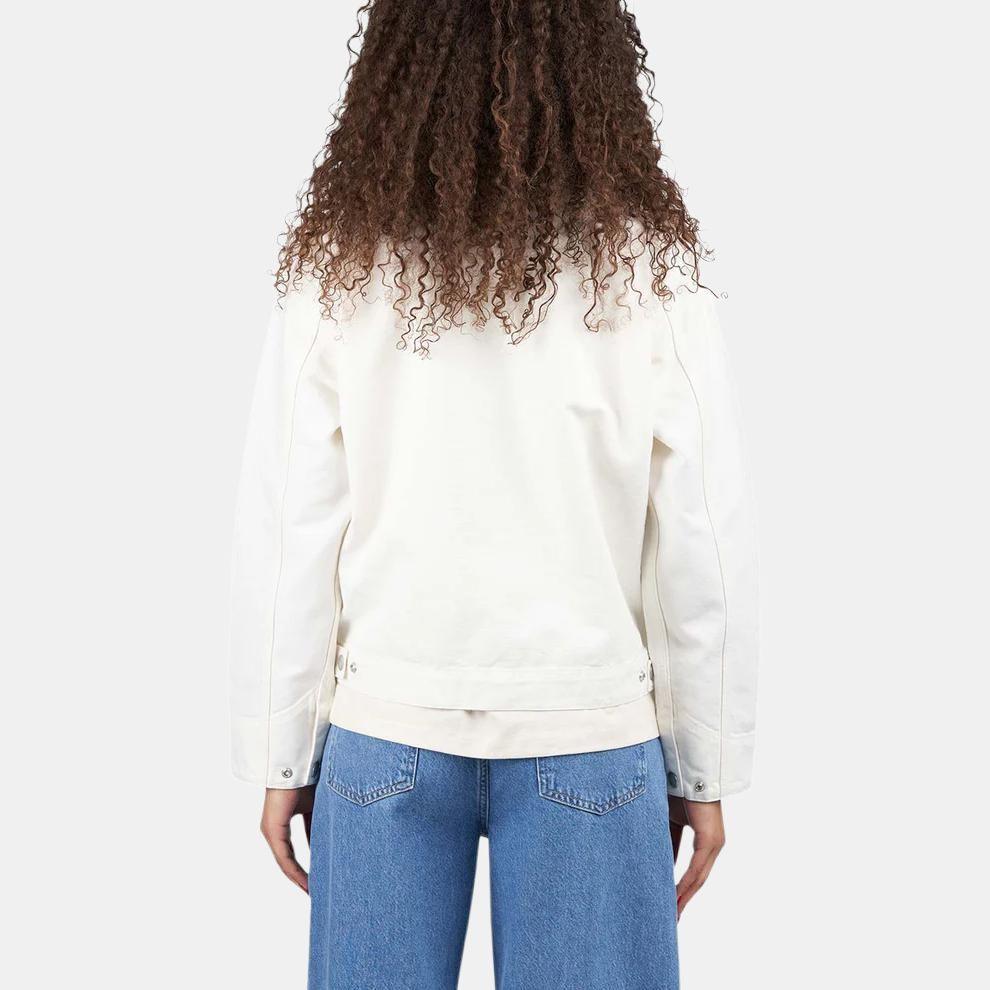 Carhartt WIP Solid Color Zip Long Sleeve Work Jacket Women jackets White I034844-0DJ-02