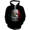 Mens Hooded Sweatshirt With 3D Digital Print Loose Fit Long Sleeve Pullover Fall Casual Wear