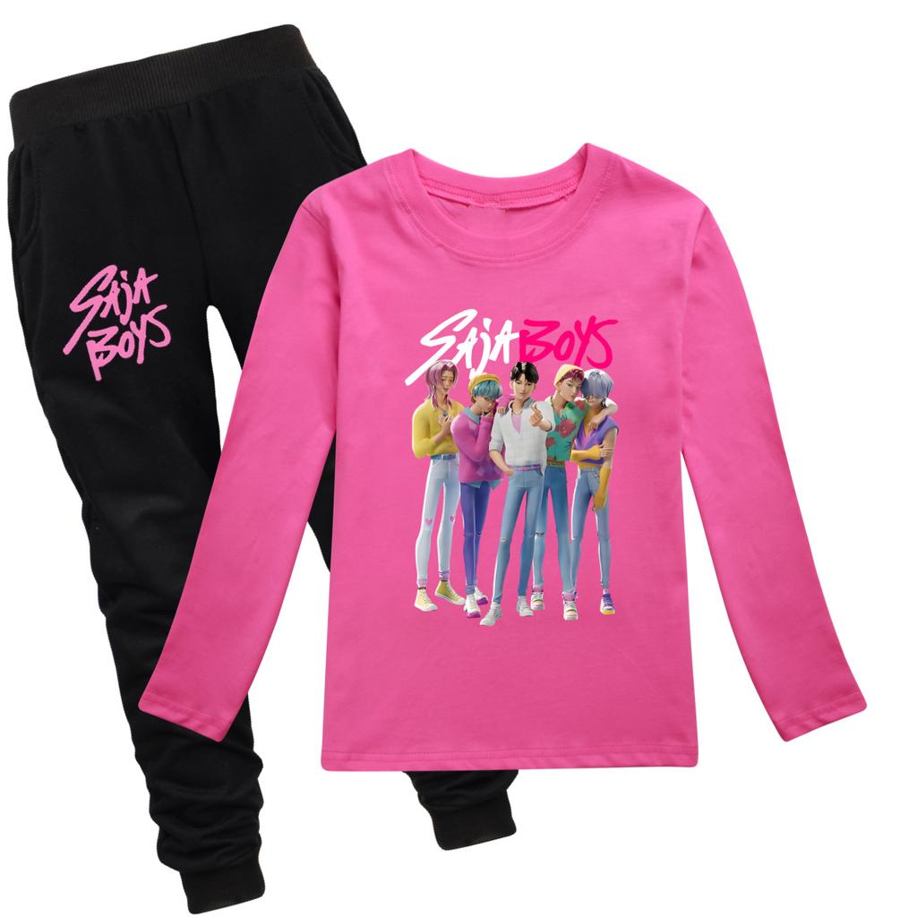 KPOP Łowcy Demonów Saja Chłopcy Koszulka Kreskówka Długi Rękaw Chłopcy Dziewczęta Nastolatki Ubrania Anime T-shirt Jesień Dziecięca Koszulka
