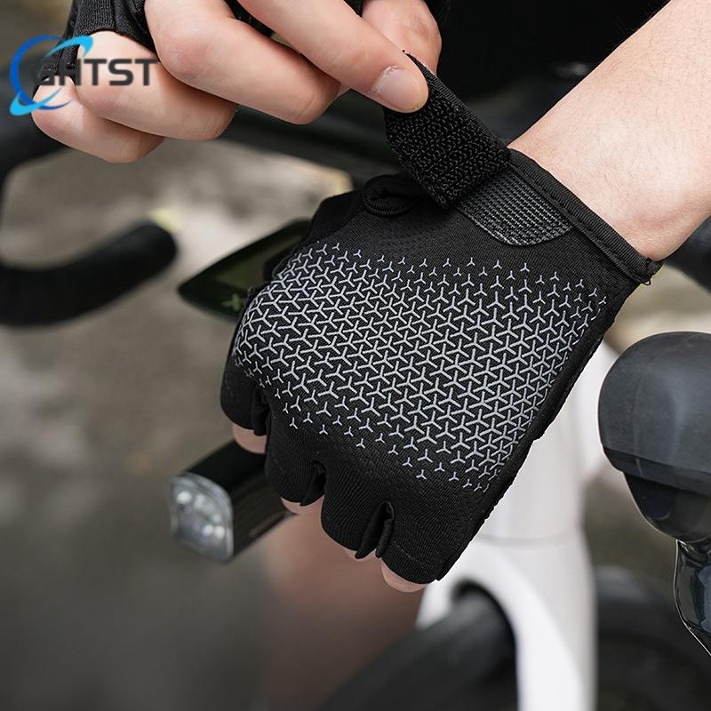 Non-slip Anti Half Finger Gloves Motorcycle Gloves Shock Fitness Cycling Breathable Men Women Half Finger Gloves Bicycle