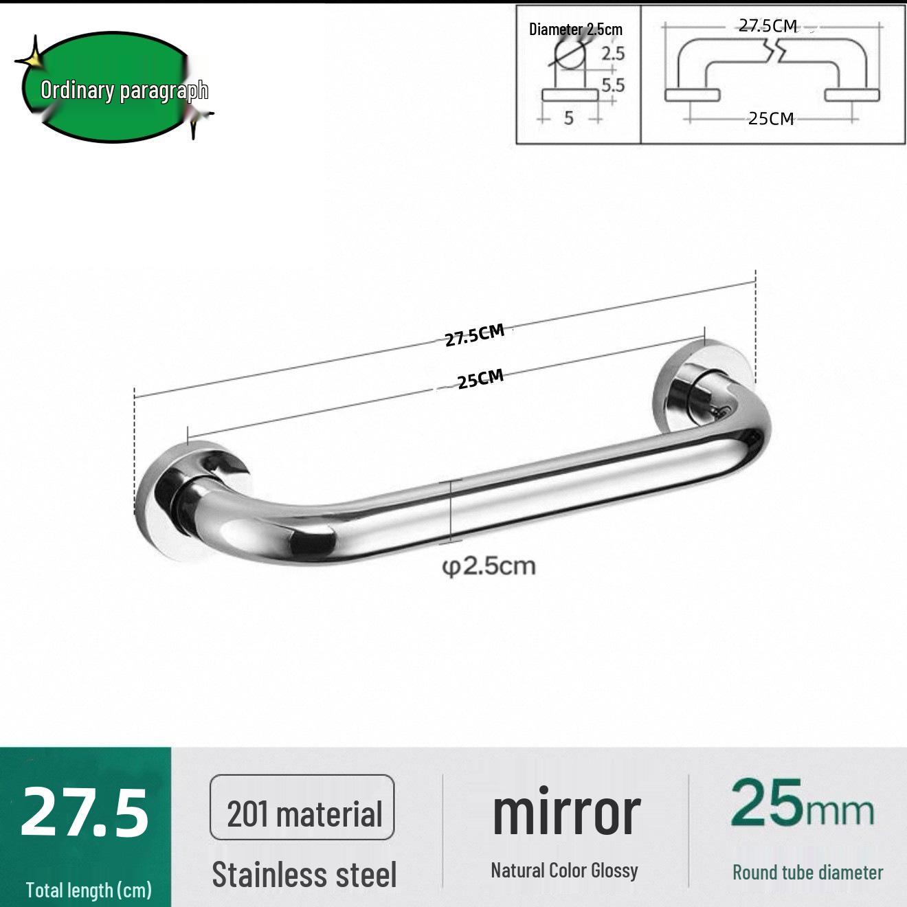 Stainless Steel Anti-Slip Safety Grab Bar for Elderly and Disabled
